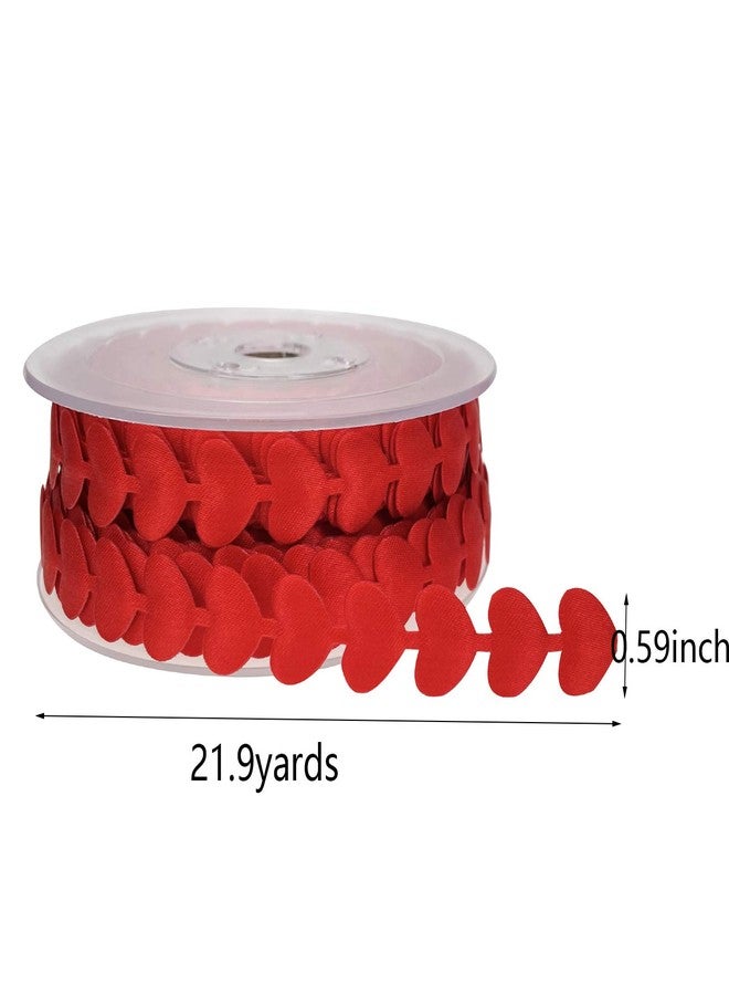 Aflyu Valentine's Day Heart Ribbon Fabric Gift Wrapping Ribbon for Valentine's Day, Wedding Decoration, 21.8 Yards - Image 2